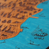 Piri Reis Üsküdar Haritası Ahşap Tablo